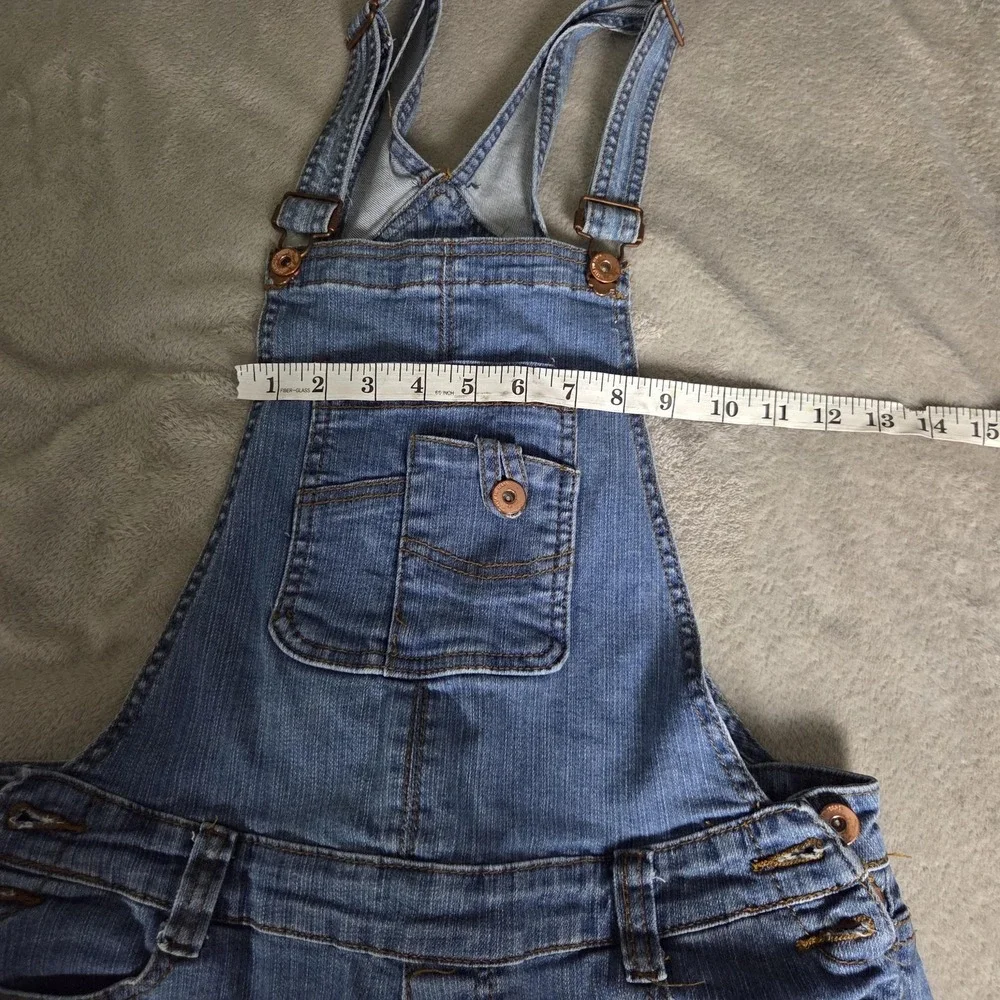 C'est Toi Jeans Overalls Womens Medium Blue Denim Ripped Distressed Bib Pockets